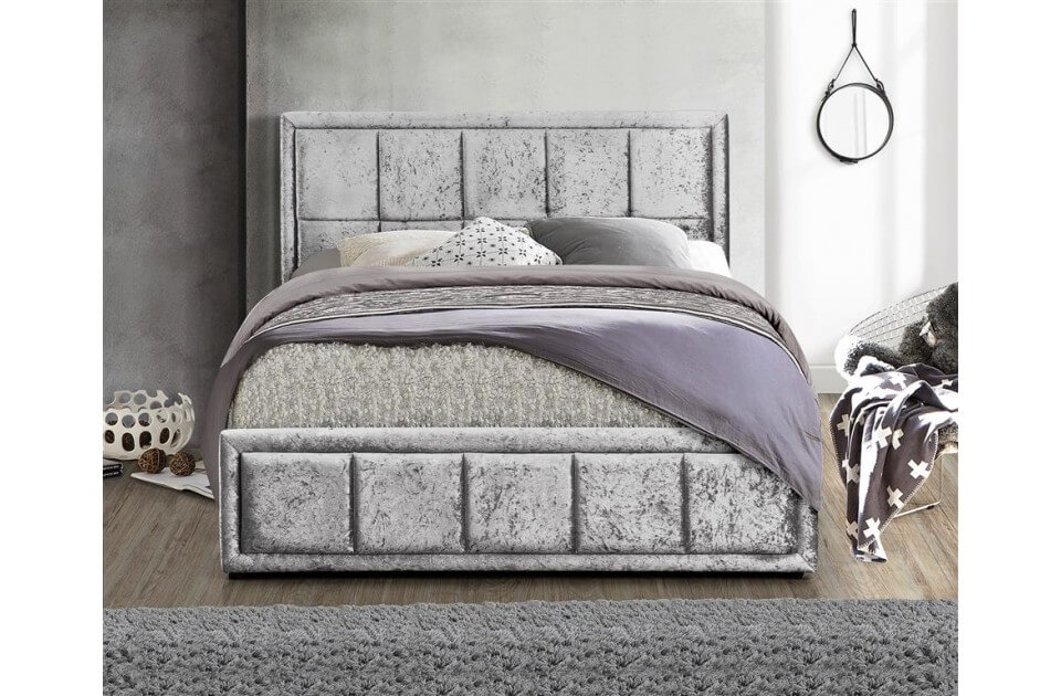 Hampshire Crushed Velvet Ottoman Bed Frame Modern Beds FADS