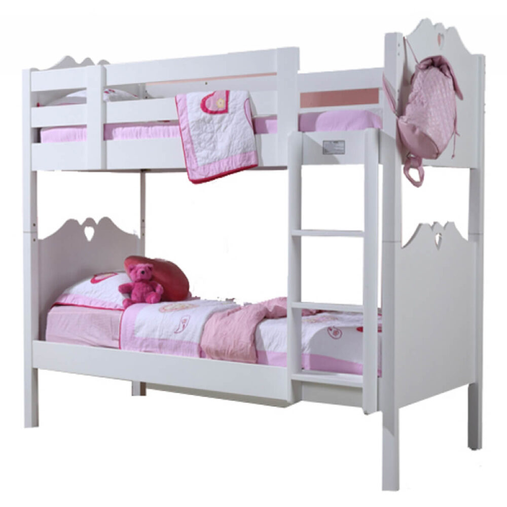 Holly Bunk Bed White With Heart Motif