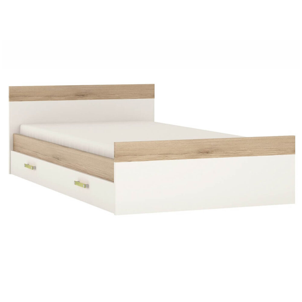 iKids Single Bed with Under Bed Drawer Lemon Handles
