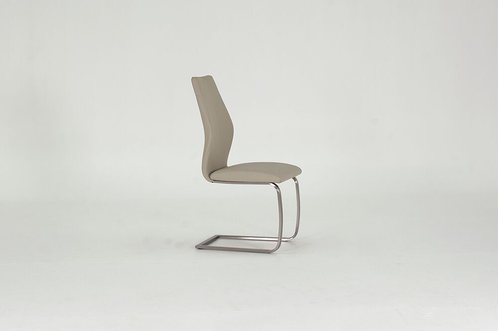 Irma Multi Coloured Chairs Taupe Faux Leather Dining Chairs | FADS