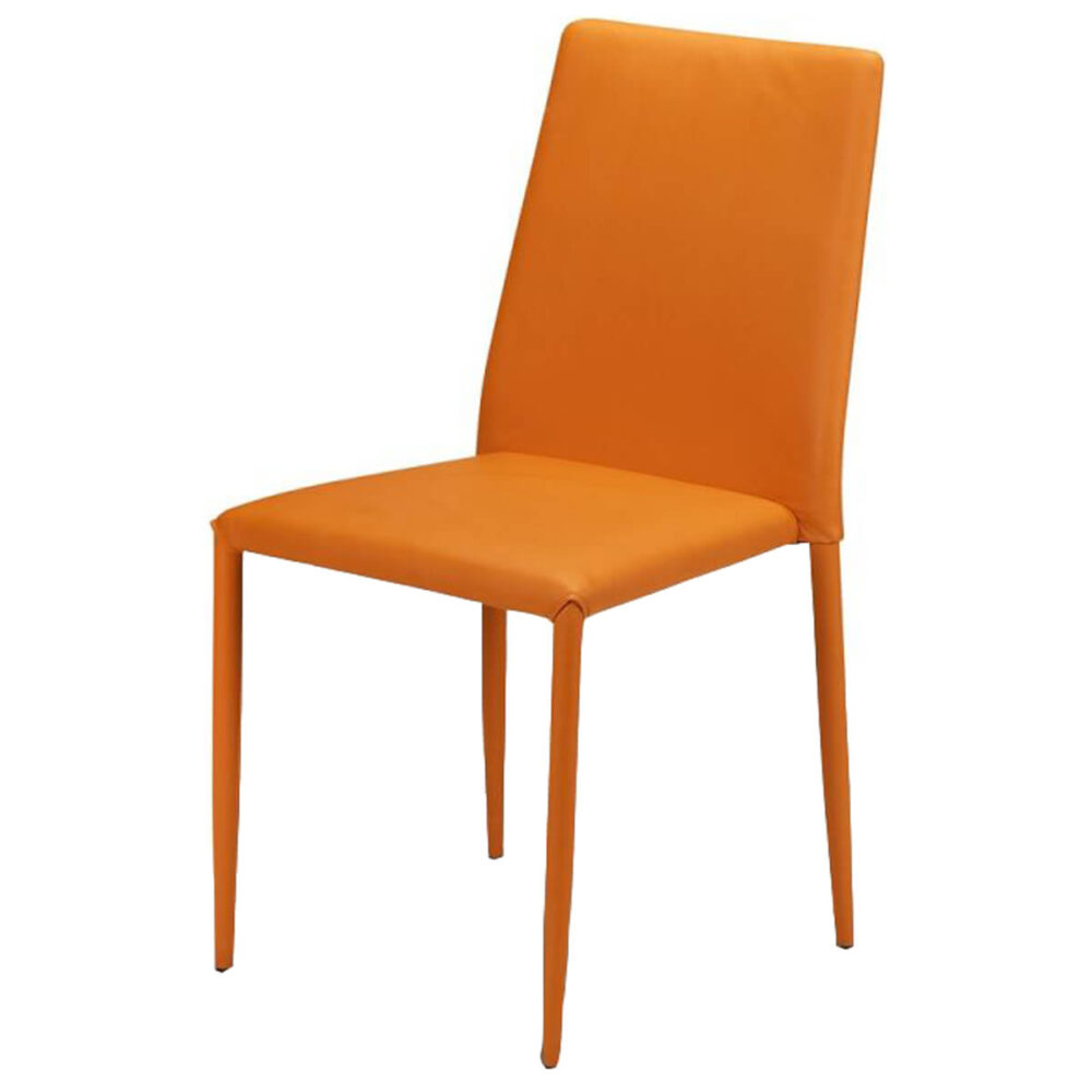 Jazz Stacking Chair Orange Faux Leather