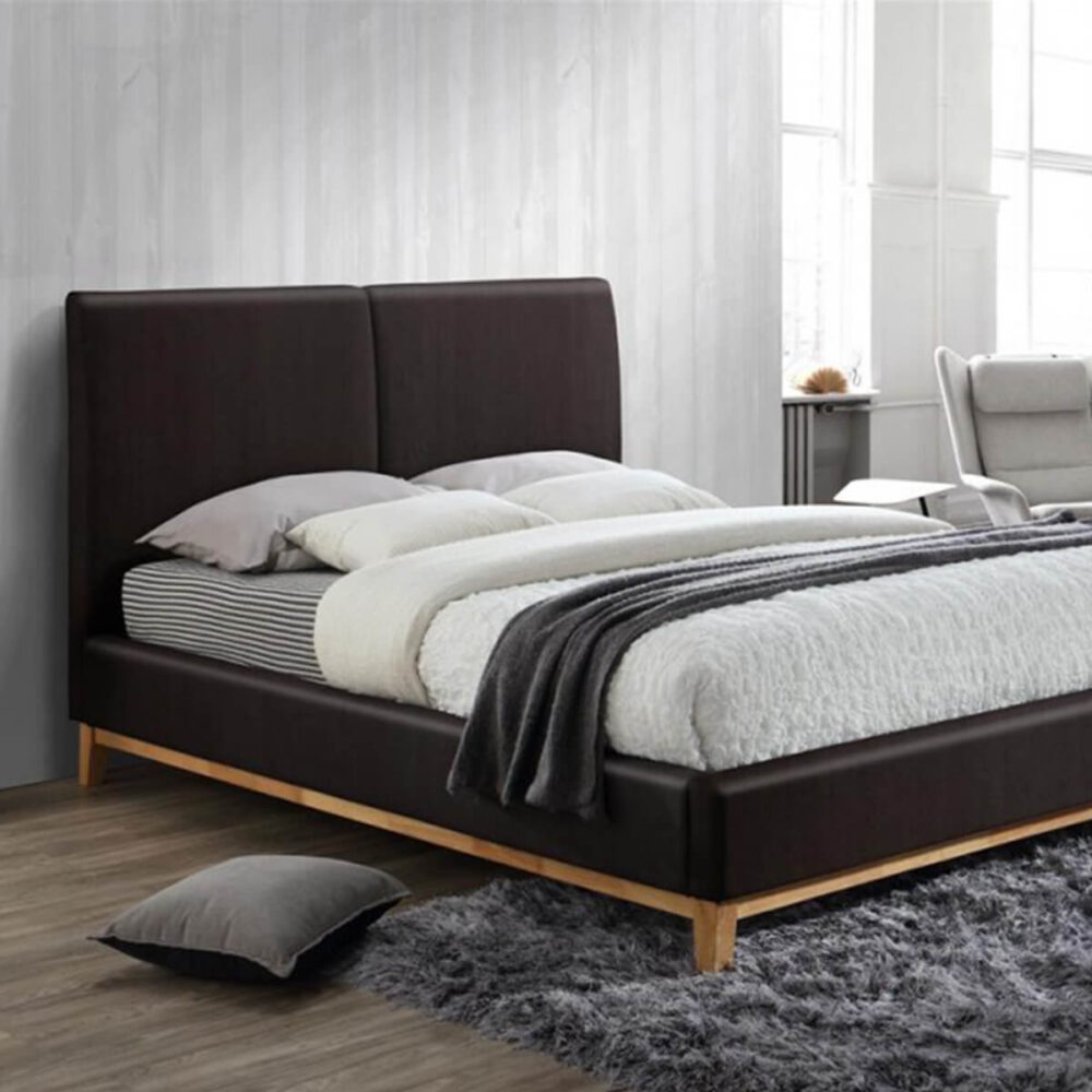 Kemi Bed Frame Brown Faux Leather 9