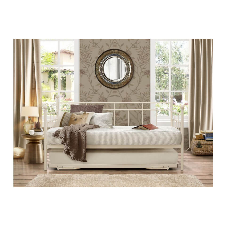 Gold metal daybed with trundle deals