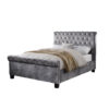 Lily Silver Chenille Fabric Bed