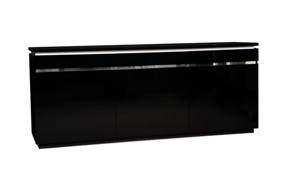 Logan High Gloss Modern Black Sideboard 5