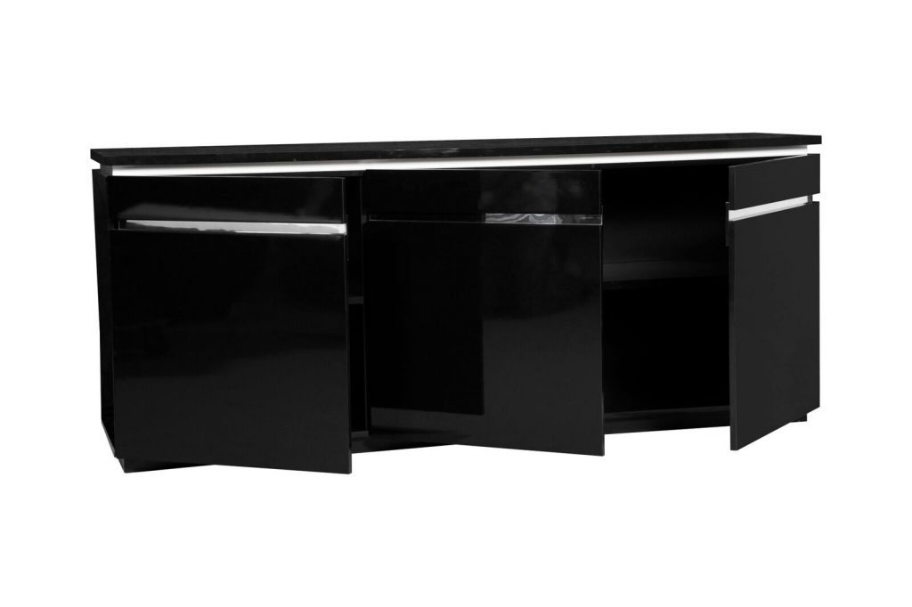 Logan Modern Black Sideboard High Gloss & Lights Sideboards FADS