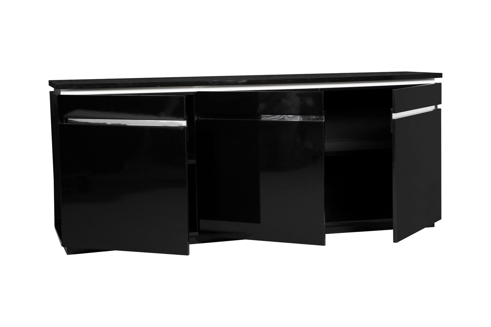 Logan Modern Black Sideboard High Gloss & Lights Sideboards FADS