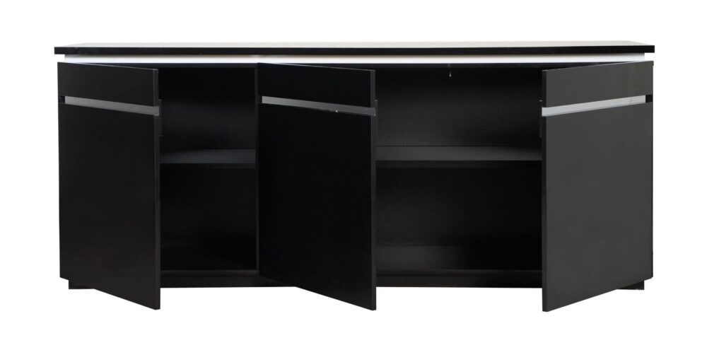 Logan High Gloss Modern Black Sideboard 5