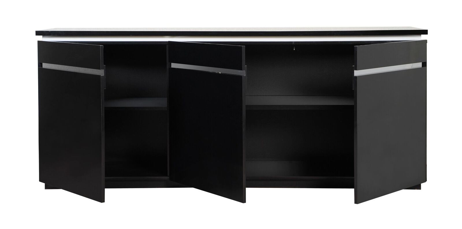 Logan Modern Black Sideboard High Gloss & Lights Sideboards FADS