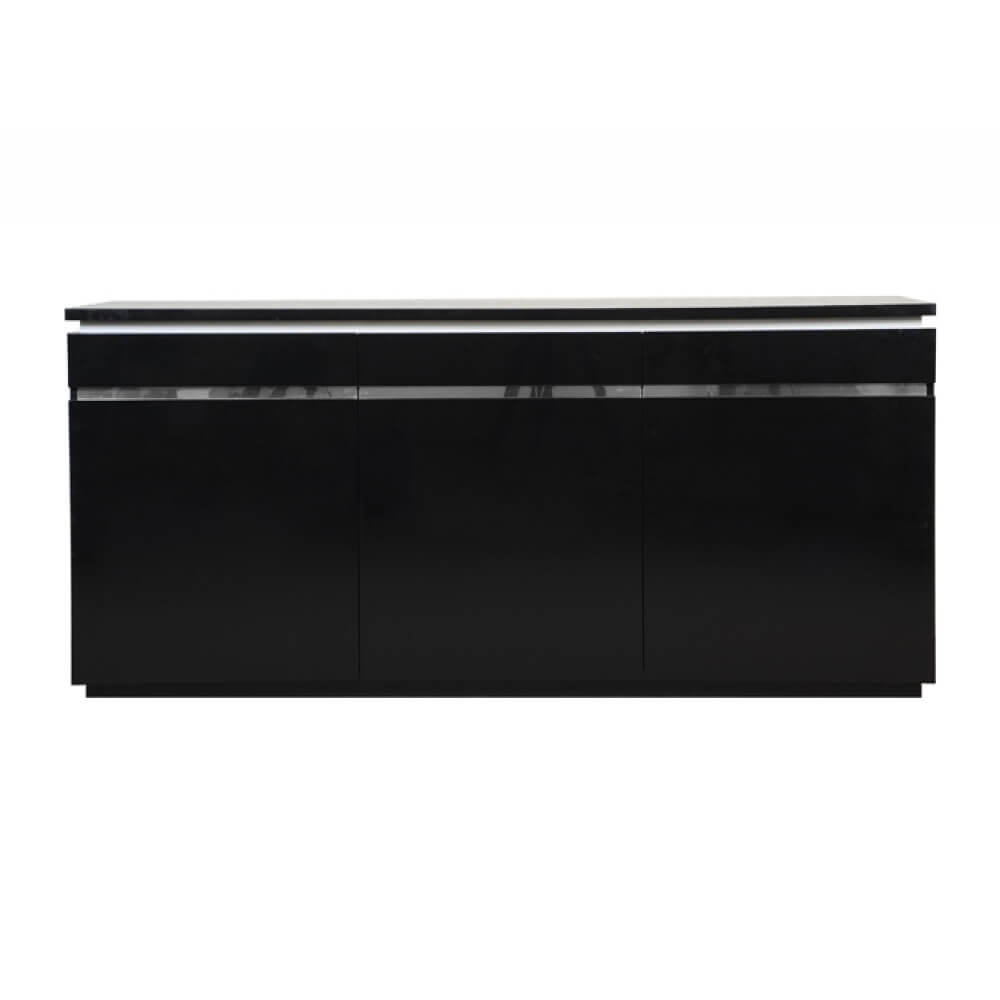 Logan Sideboard Black High Gloss 3 Door with Lights