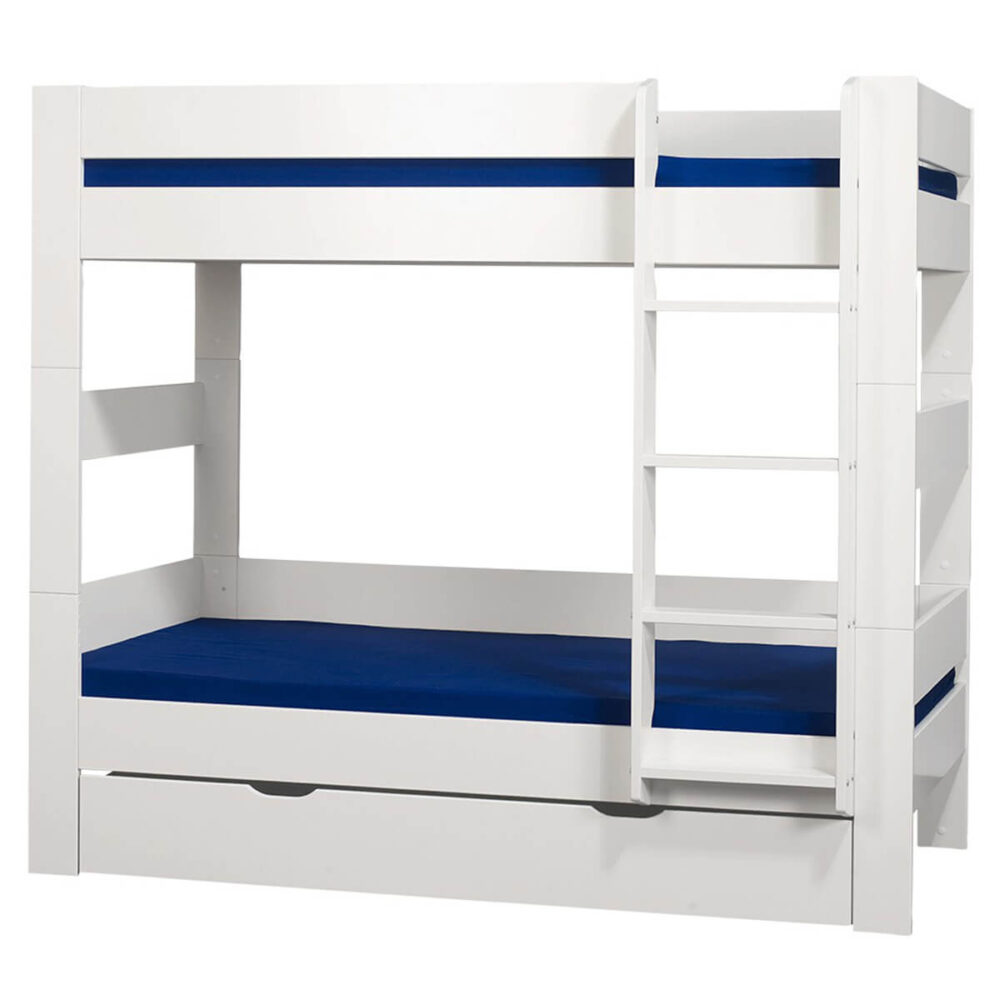 London White Bunk Bed With Under Bed Drawer White