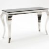 Louis Rectangular Console Table Black Glass & Stainless Steel 4