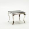 Louis Square Lamp Table Black Glass & Stainless Steel 3