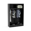 Lynx Sliding Door Mirrored Wardrobe 132cm Grey & Black Gloss 2