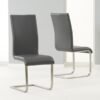 Malibu Cantilever Dining Chair Faux Leather Grey 1