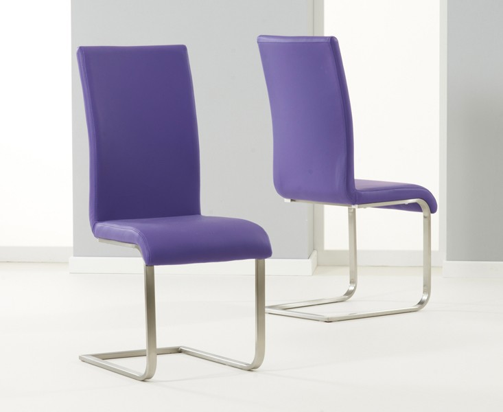 Malibu Cantilever Dining Chair Faux Leather Purple 1