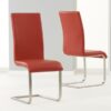 Marila Dining Set with Multi Coloured Chairs Red
