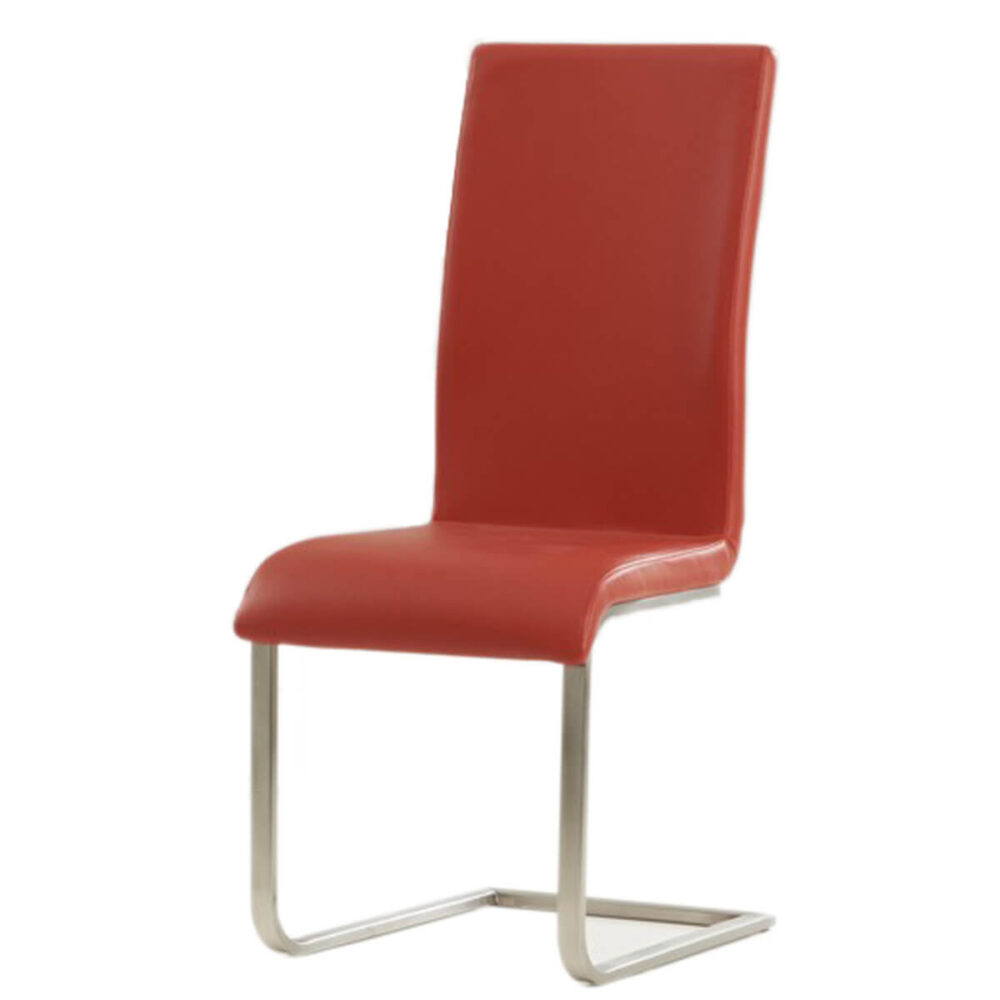 Malibu Cantilever Dining Chair Faux Leather Red
