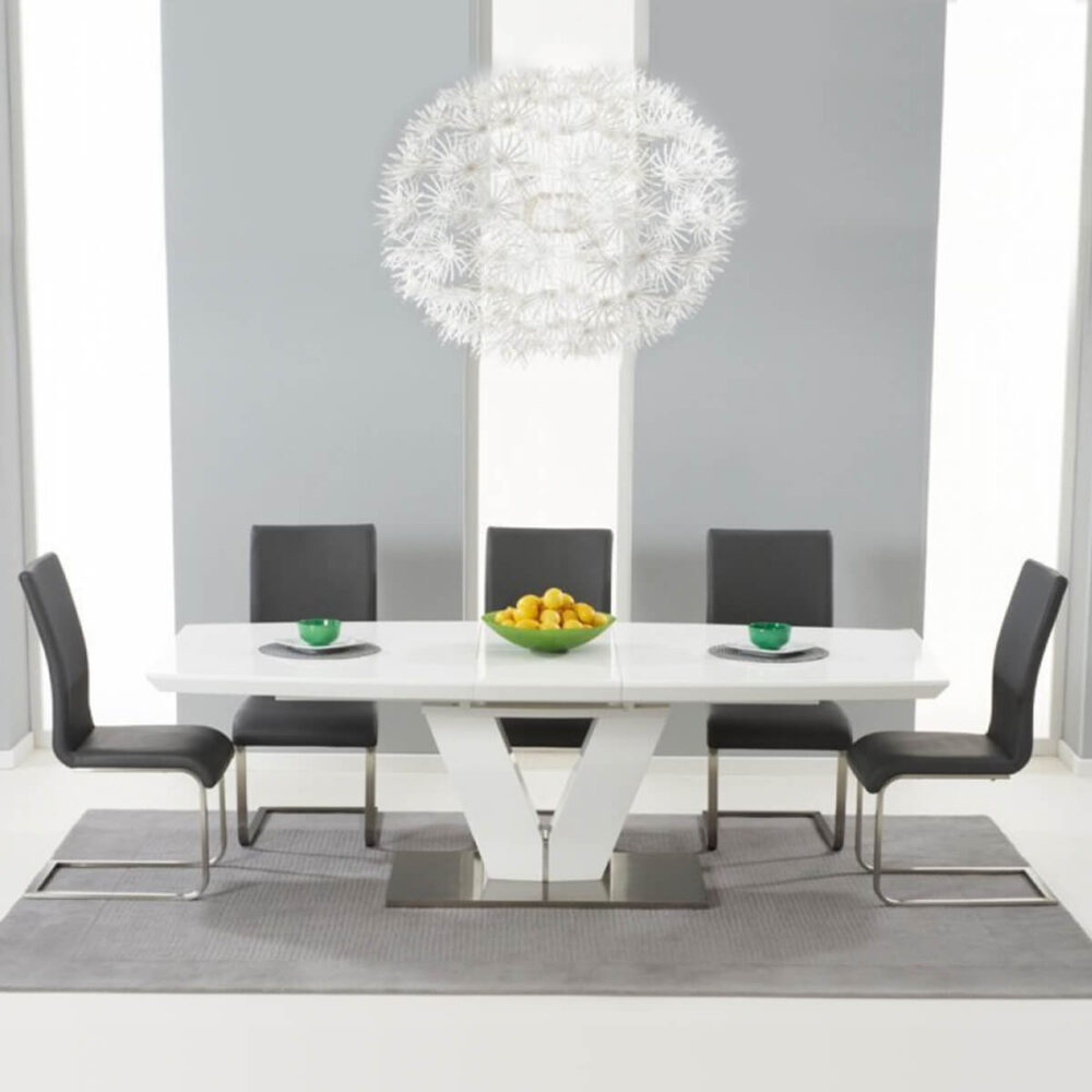 Malibu White Extending Dining Table - Grey