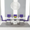 Malibu White gloss Dining Table – Purple