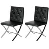 Marlow Dining Chairs Black Faux Leather Diamante
