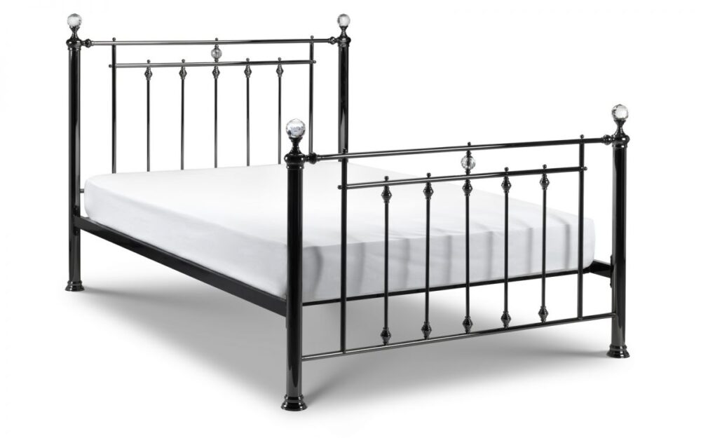 Marquis Black Metal Bed Frame with Crystals 1
