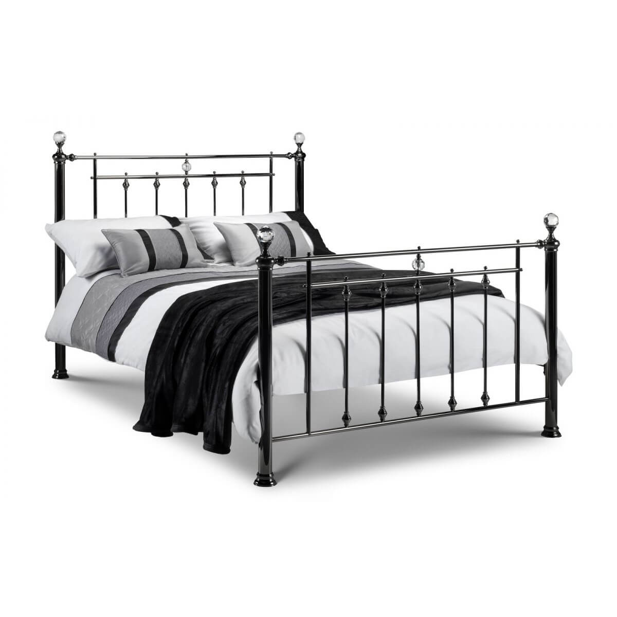 Marquis Black Metal Bed Frame With, Black Brass Bed Frame