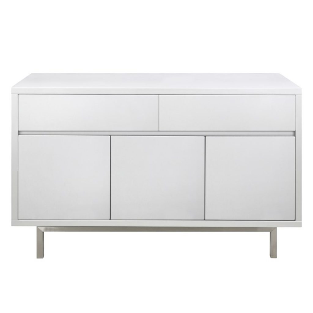 Miami White High Gloss Sideboard 3 Door 2 Drawer Sideboards FADS