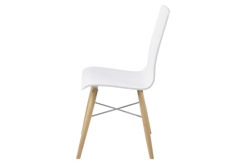 Milton Pair of White Eames Style Chairs 2