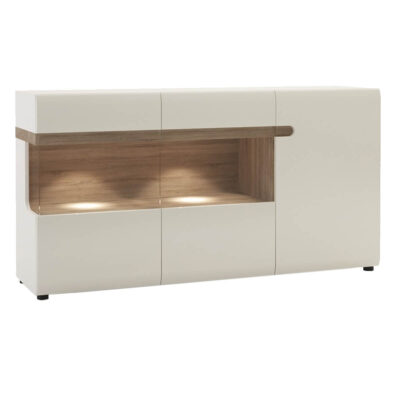 Mode Sideboard White Gloss & Truffle Oak 3 Door