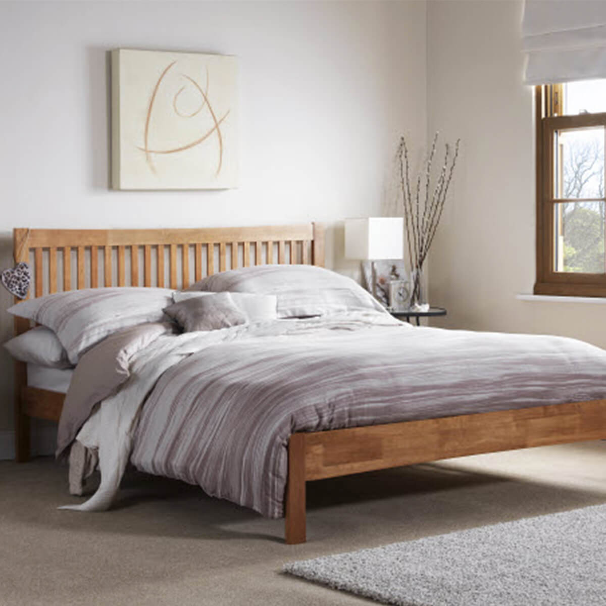 Mya Slatted Wooden Bed Frame FADS