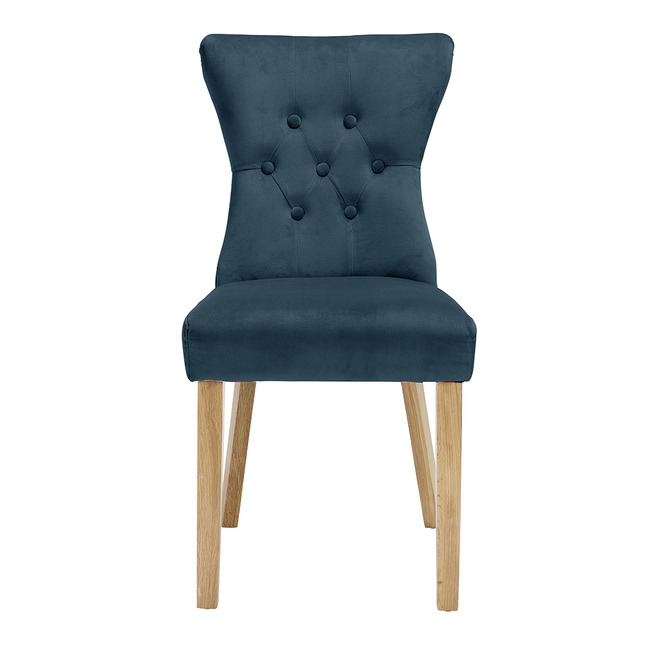 Naples Dining Chairs Linen Fabric (Pair) (Chair Colour: peacock blue)