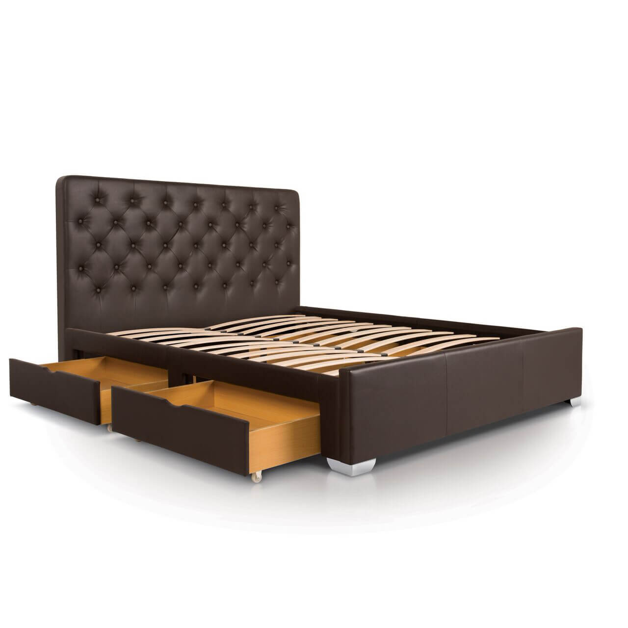 Faux Leather Single Bed With Storage Drawers Faux Leather Single Bed With Storage Drawers