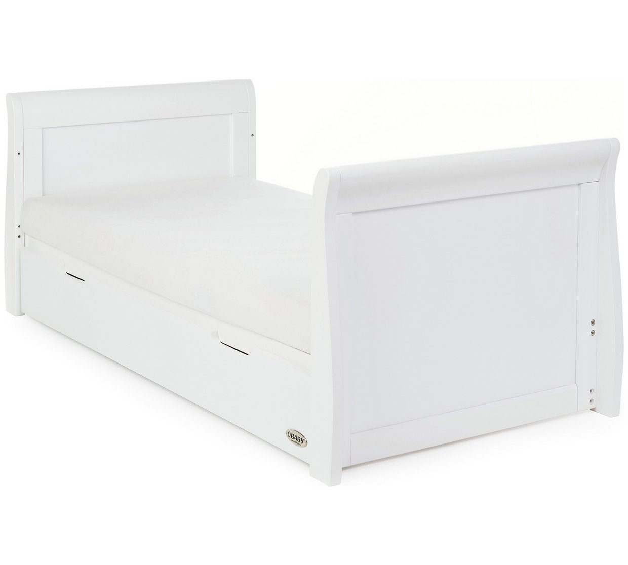 Obaby Stamford White Cot Bed with Storage Nursery Furniture FADS