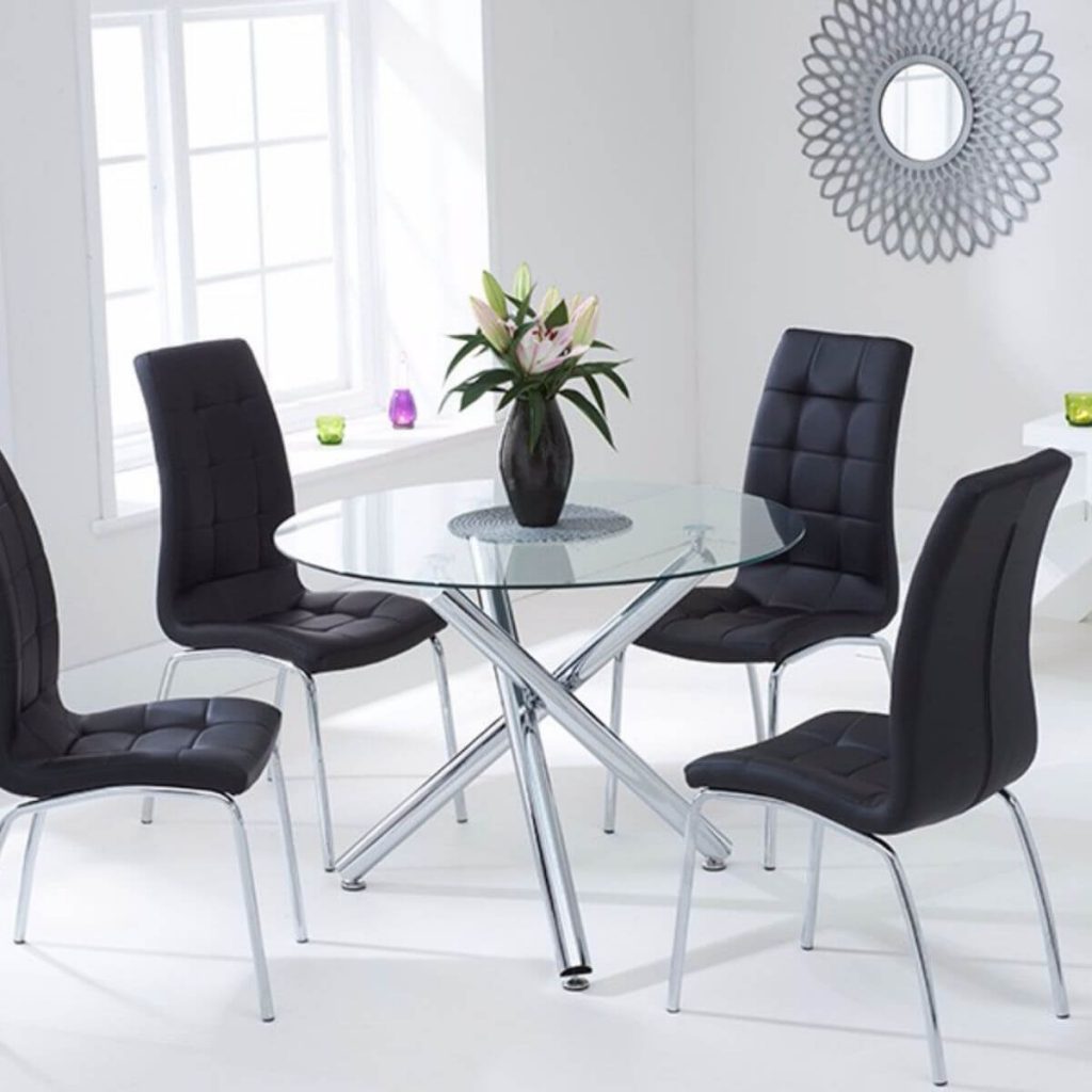 Tempo Black Dining Table with Black Chairs FADS