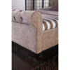 Orbit Scroll Buttoned Bed Frame Velvet Fabric Mink 2