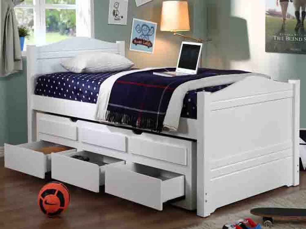 Paddington Trundle Storage Single Bed Kids Bedroom Furniture Fads Paddington Trundle Storage Single Bed, Captain Bed With Storage And Trundle