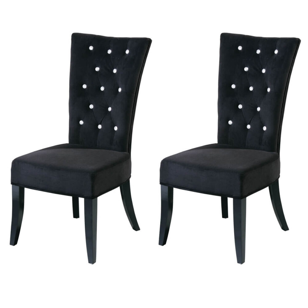 Radiance Dining Chairs Black Velvet Diamante