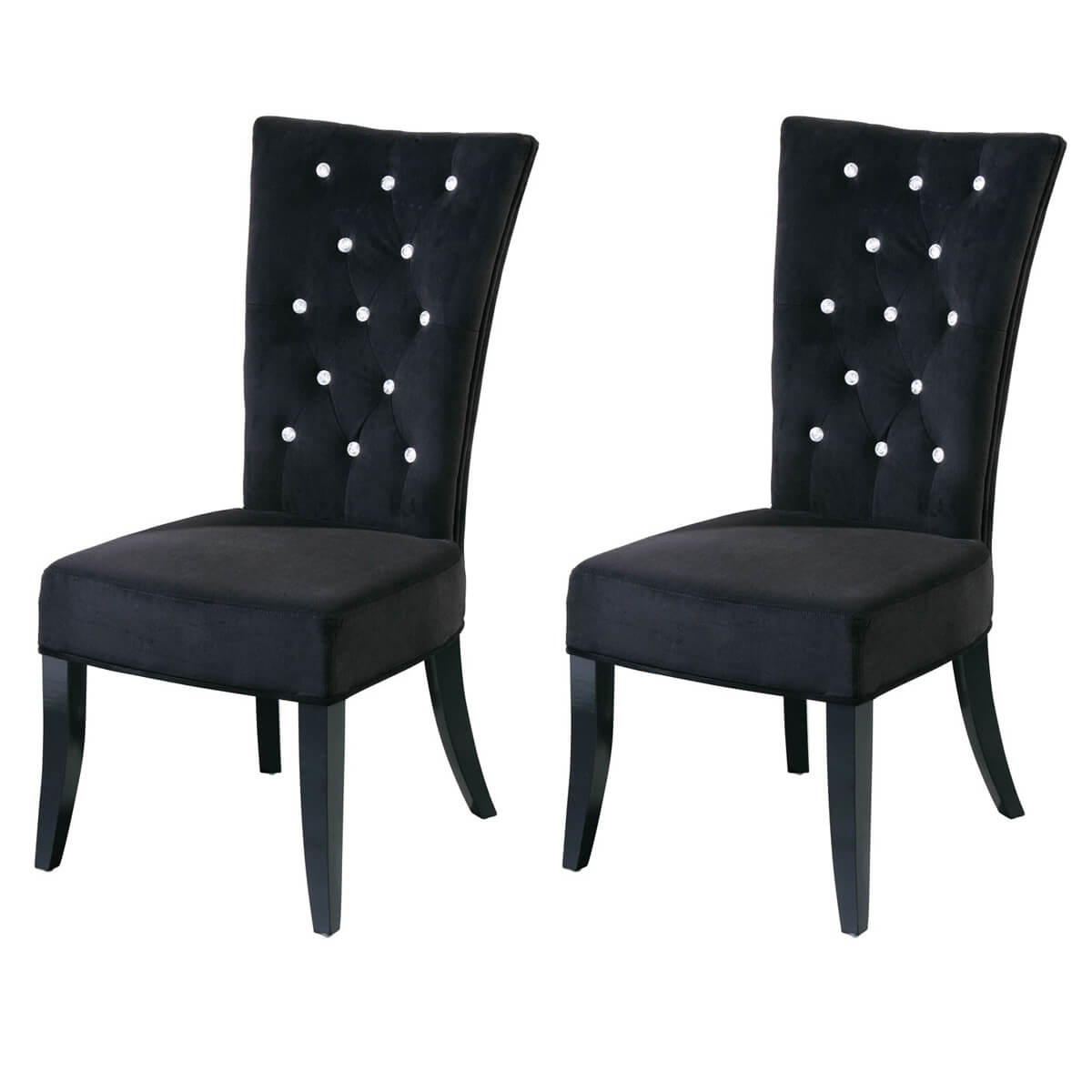 radiance dining chairs black velvet diamante pair