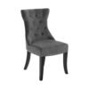 Regents Park Dining Chairs Buttoned Charcoal Grey Velvet 1
