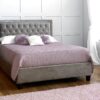 Rhea Buttoned Bed Frame Fabric Silver 2