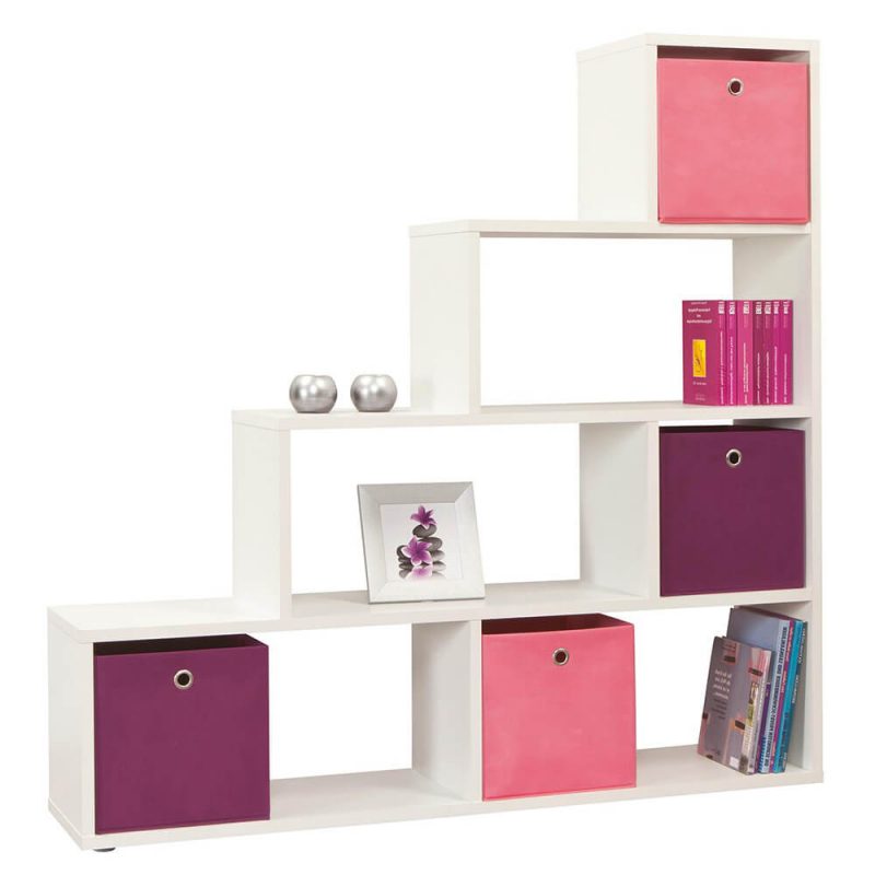 Room Divider Storage Bookcase Pearl White