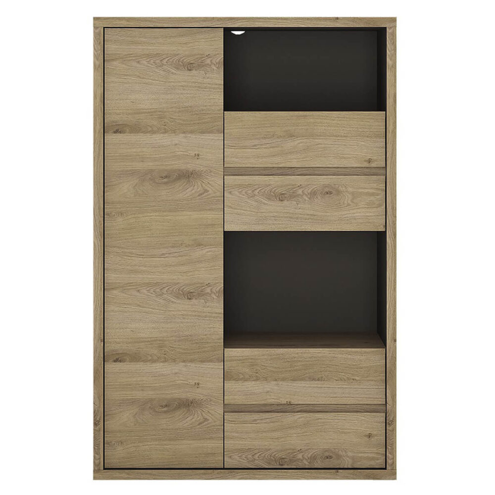 Shetland Display Cabinet 1 Door 4 Drawer Wooden