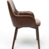 Sidcup Brown Leather Dining Chairs 2