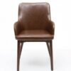 Sidcup Brown Leather Dining Chairs 3