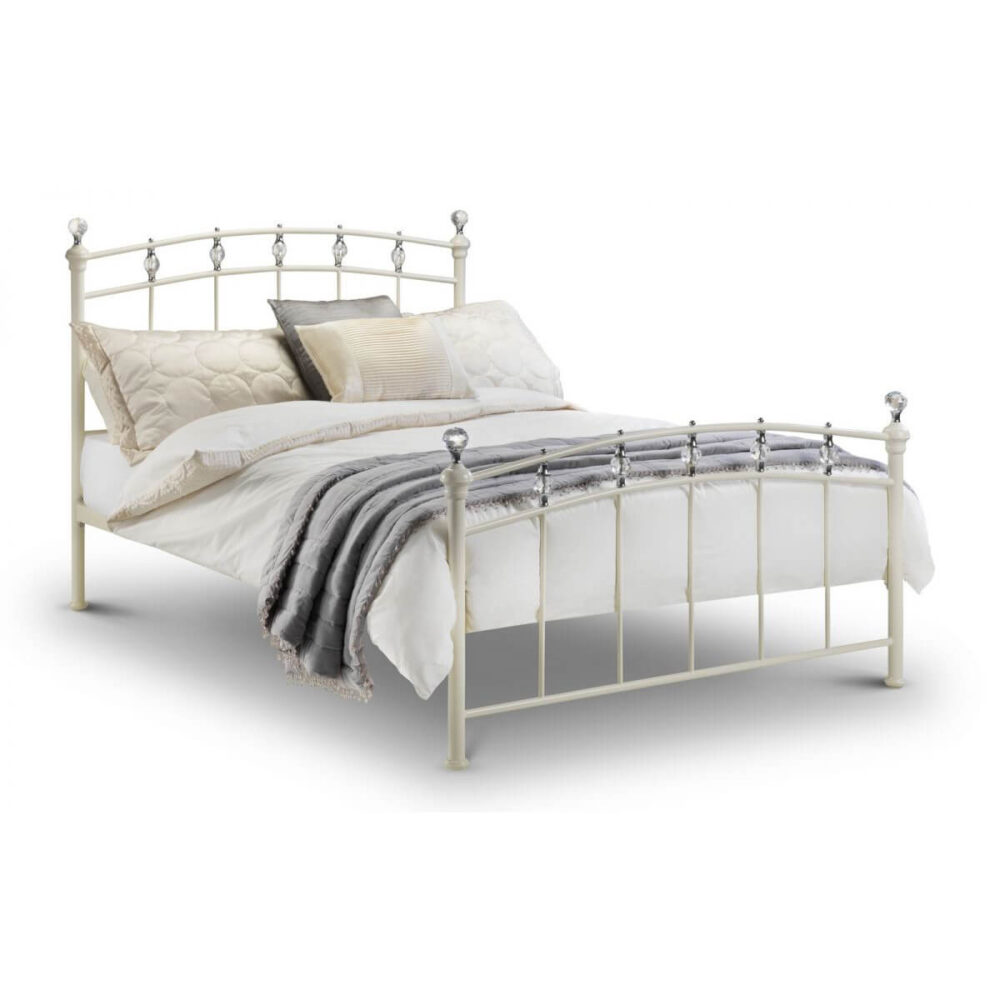 Sierra Stone White Metal Bed Frame