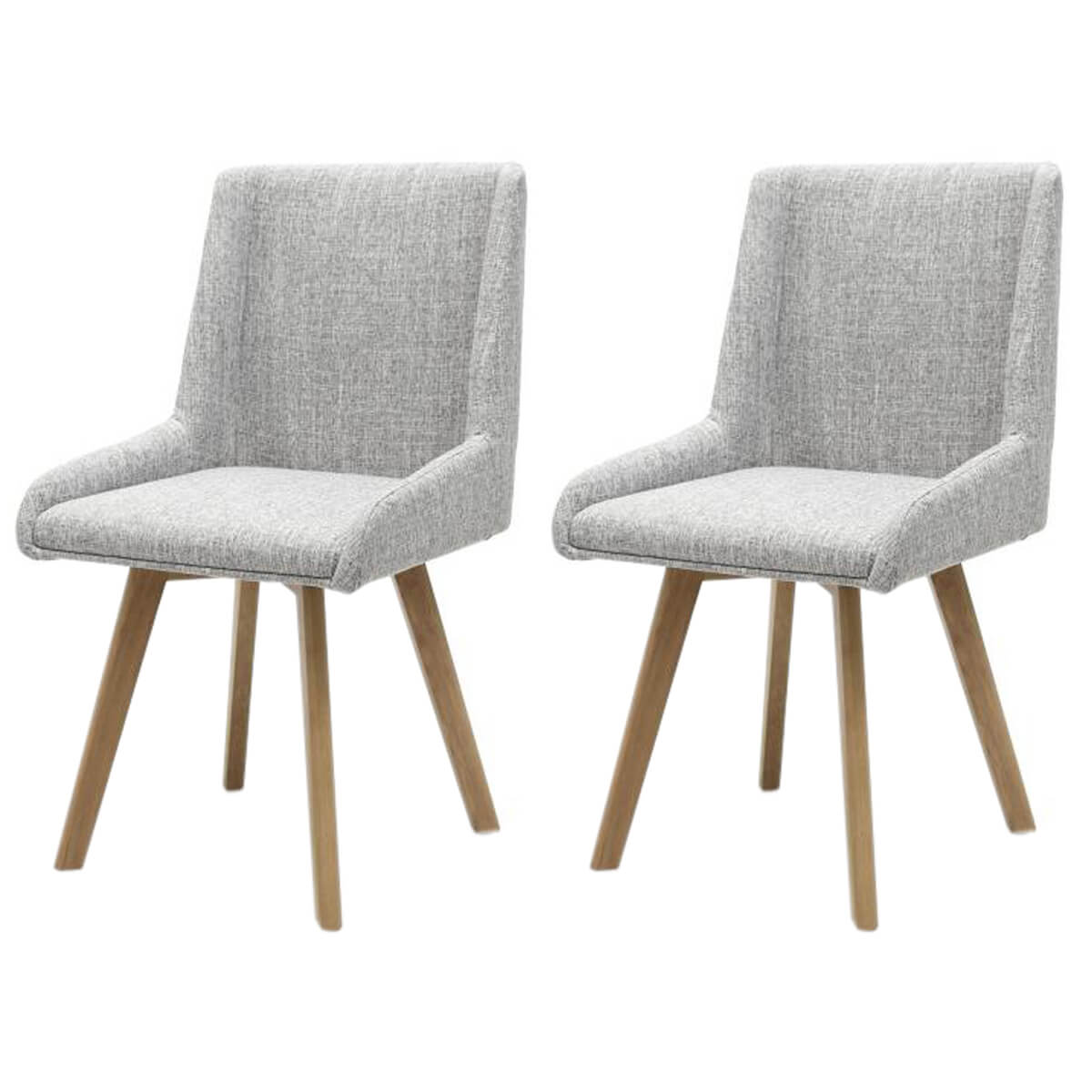 Skandi Grey Fabric Dining Chairs Wooden Legs Dining Chairs Fads