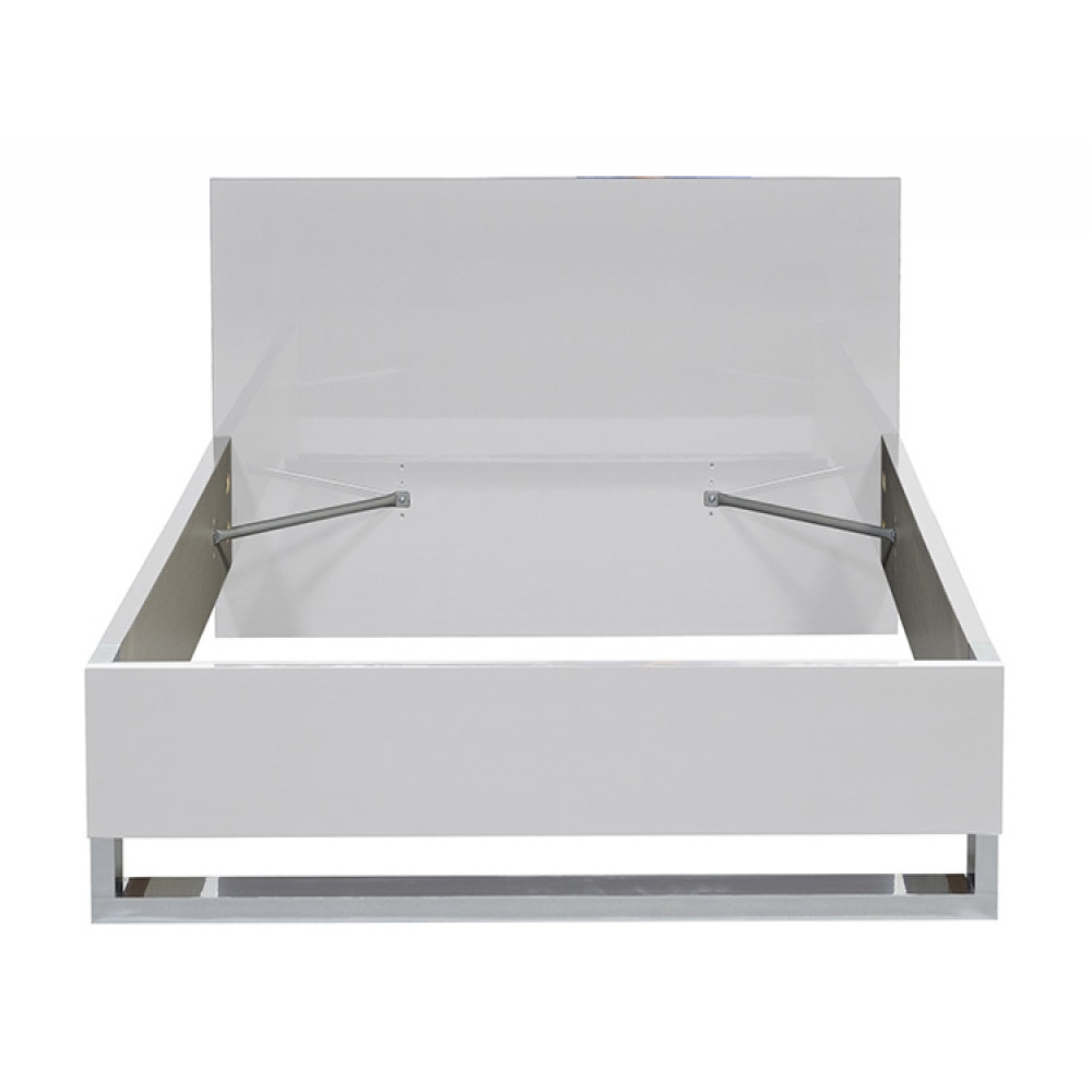 Sunrise EU White Gloss & Chrome Bed Frame FADS