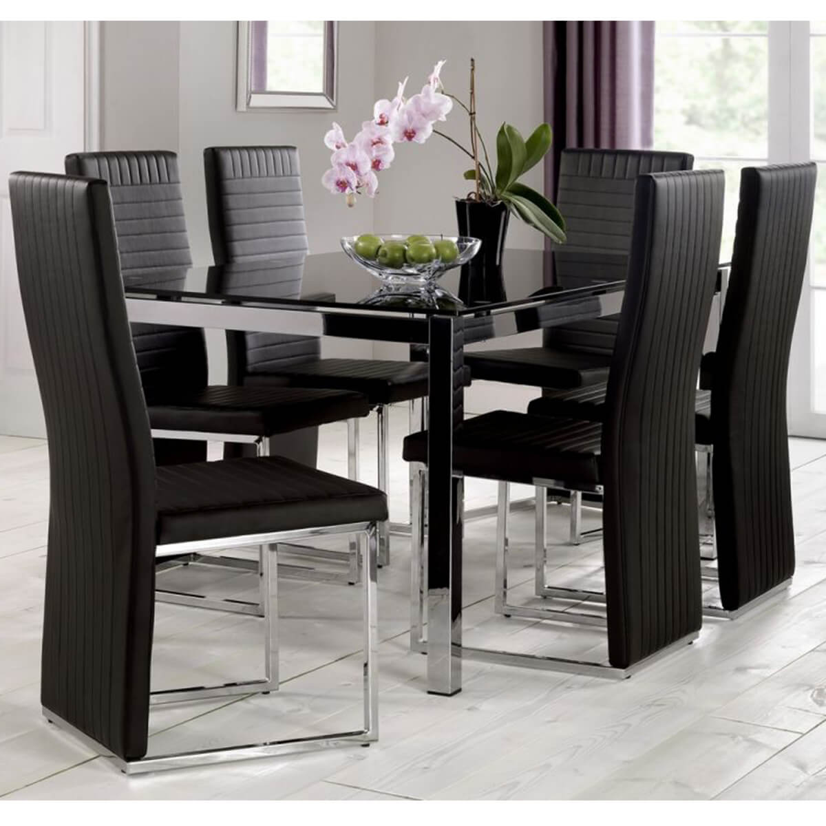 Tempo Black Dining Table With Black Chairs Fads Tempo Black Dining Table With Black Chairs Fads
