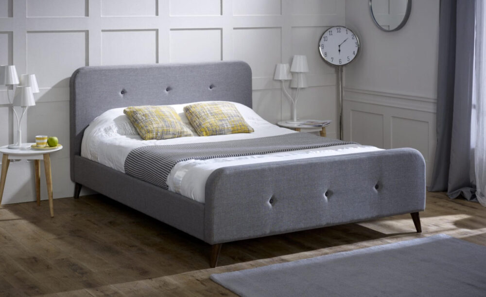 Tucana Scandinavian Bed Frame Grey Fabric 2
